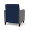 Lesro Siena Lounge Reception Guest Chair, Walnut, MD Ink Back, MD Ink Seat, RS Echo Arm Panels SN1101 - alternate 2